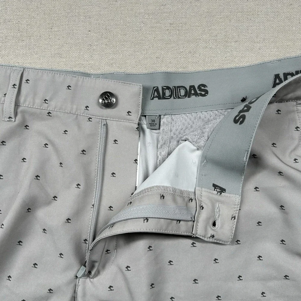 Adidas Golf Shorts Mens 38 Performance Stretch Grippy Waist All Over Print Trees